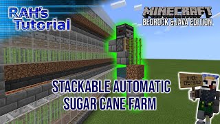 Stackable Automatic Sugar Cane Farm Tutorial  Minecraft 120 Bedrock amp Java edition [upl. by Hewes123]