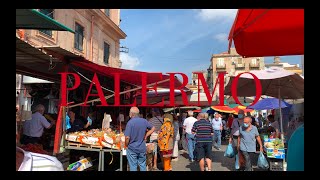 Palermo Walk Ballarò Market Quattro Canti and Cathedral [upl. by Ahsened362]