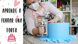 APRENDE A FORRAR UNA TORTA CON FONDANT TUTORIAL [upl. by Marika933]