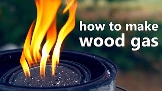 How To Make Wood Gas Biofuel and an experimental gas collection method [upl. by Silsby]