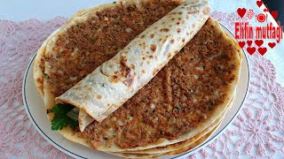 Turkish Pizza in the Pan Lahmacun Recipe Original recipe with 10 points [upl. by Mallory]