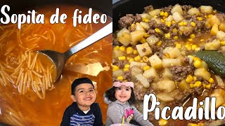 Sopa de fideo amp Picadillo  SIMPLE EASY RECIPE  Kidapproved [upl. by Ahsinam]