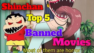 Top 5 Banned Horror Movies Of ShinChan  Shinchan Banned horror Movies in hindi [upl. by Adnyl434]