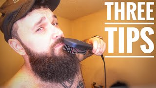 3 BEST Tips for using a Beard Straightener Heat Brush [upl. by Noelle906]