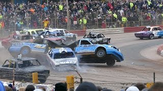 Banger Racing Arena Essex Firecracker XXV Plus Reliant Robin Bangers 6112016 [upl. by Tem787]