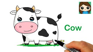 How to Draw a Cow Easy 🐮 [upl. by Goines]