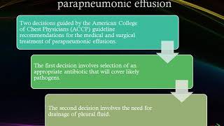 Parapneumonic effusion  empyema [upl. by Anirtik34]