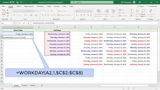 How to Generate a List of Business Days in Excel  Office 365 [upl. by Undine]