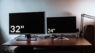 Monitor Upgrade  24 vs 32 Inch Monitor BENQ EW3270U [upl. by Ecneitap]