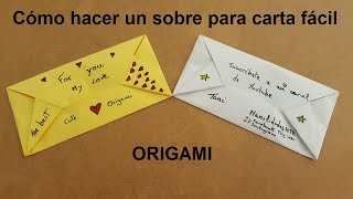 💌  SOBRE  💌 para CARTA FACIL ✅  Origami PASO A PASO [upl. by Legyn285]