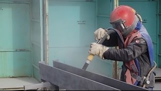 SandBlasting  metal construction [upl. by Anairol]