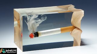 A Burning CIGARETTE in Epoxy Resin  RESIN ART [upl. by Ribaj]