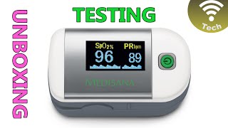 Pulsoximeter Medisana PM 100 unboxing and testing [upl. by Elocan]