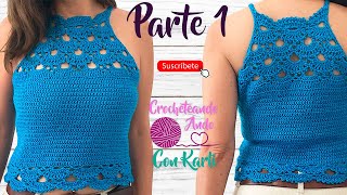 Blusa tejida a crochet  😍 Modelo quotBelaquot 😍 Parte 1  FACIL Y EN TODAS LAS TALLAS  Paso a Paso [upl. by Prosser84]