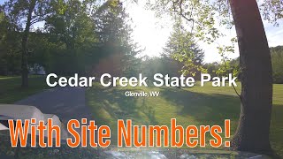 Cedar Creek State Park Campground  Full Drive Through With Site Numbers [upl. by Damali389]