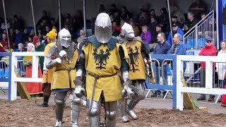 GERMANY v ENGLAND in 5 v 5 team Medieval Combat during IMCF World Championship in Scotland 2018 [upl. by Nikolas936]