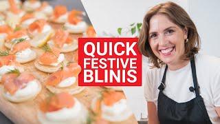 Quick Blinis Recipe  Festive Cooking with Olivia [upl. by Leraj268]