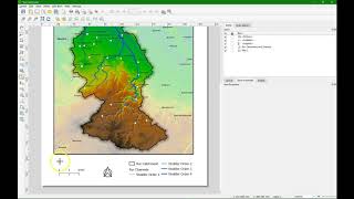 How to design a catchment map in the print layout of QGIS [upl. by Esirehs]