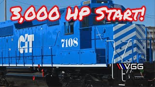 3000 HP Turbo V16 Locomotive Start Up And Tour [upl. by Reitman]