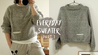 Knit your own Raglan Sweater PART 1│Everyday Sweater│Raglan sweater tutorial│For Beginners and You [upl. by Ennovehs64]