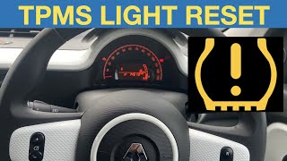 Renault Twingo TPMS tyre pressure warning light reset procedure [upl. by Aneres999]