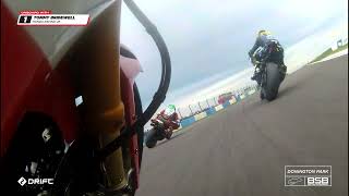 2024 Bennetts British Superbikes RD10 Donington Park onboard last laps [upl. by Nnodnarb]