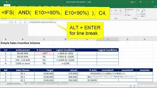 Excel 10 4 1 Simple Sales Incentive Structure [upl. by Delainey]