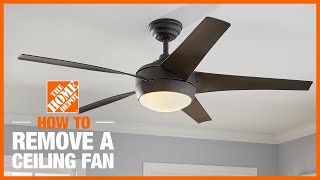 How to Remove a Ceiling Fan  The Home Depot [upl. by Asilaj]