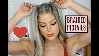 HAIR TUTORIAL  Braided Pigtails  Valerie pac [upl. by Ardy]