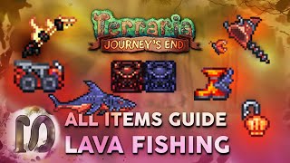 ALL LAVA FISHING ITEMS in Terraria 14 Journeys End Full Guide New Lava fishing Terraria [upl. by Quincey]