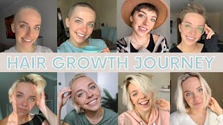 FULL hair growth timeline from bald to a bob With pictures  Life After Cancer [upl. by Arikahs]