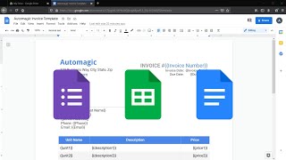 How to Automate Invoice Creation with Google Sheets Docs and Forms [upl. by Irafat]