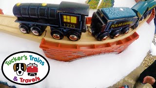 POLAR EXPRESS IN THE SNOW Fun Toy Trains for Kids [upl. by Aliehs]