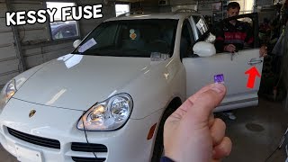 PORSCHE CAYENNE KEYLESS ENTRY KESSY FUSE LOCATION REPLACEMENT [upl. by Nnyleahs]