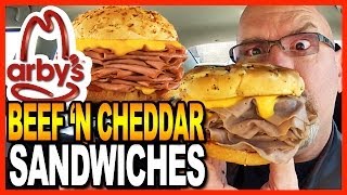 Arbys ★ Large Beef N Cheddar amp Onion Rings Meal Review amp Drive Thru Test [upl. by Gnik487]