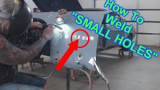 How To Weld Small Holes  Car Restoration Tech Tips [upl. by Kam574]