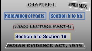 Indian Evidence Act Relevancy of Facts Sec 5 to 16 Hindi2 [upl. by Francesca]