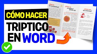 Como hacer TRIPTICO EN WORD 2019 2016 2013 ✅  Brochure o Folleto 001 [upl. by Reinhard]