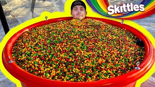 1000000 Skittles Vs Trampoline from 45m [upl. by Ramin]