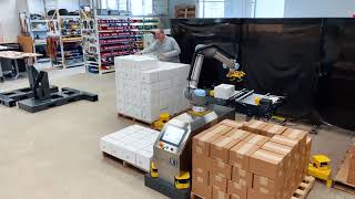 Universal Robots Palletizer  Cobots  ONExia Inc [upl. by Aeneus]