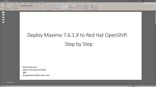 Deploying Maximo 761X to Red Hat OpenShift [upl. by Aubrette]