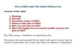 Plea of Alibi in Evidence Act 1872  Section 11  Everything you need to know [upl. by Oakman]