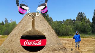 Experiment Giant Volcano with Coca Cola VS Mentos Volcanic Eruption [upl. by Boigie194]