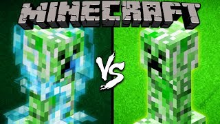 Charged Creeper vs Creeper  Minecraft [upl. by Nelag]