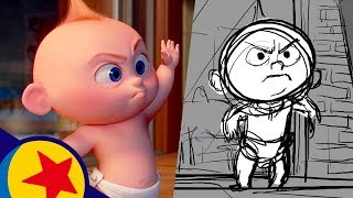 JackJack vs Racoon from Incredibles 2  Pixar Side by Side [upl. by Adnahsar]