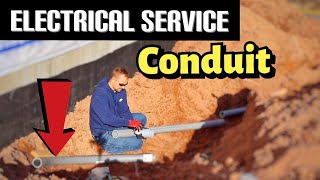 Electrical Service Conduit Installation  Underground Power From Transformer [upl. by Tormoria522]