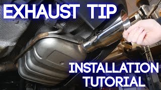 How To Install Exhaust Tips  Aftermarket Muffler Tip Installation Tutorial [upl. by Elletnahs]