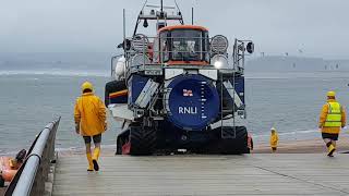 Exmouth RNLI Lifeboat Launch 260818 [upl. by Leeke743]