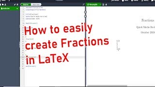 How to create Fractions in LaTeXOverleaf [upl. by Quintus465]