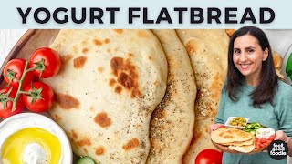 Yogurt Flatbread  4 INGREDIENT NAAN RECIPE [upl. by Ollie605]